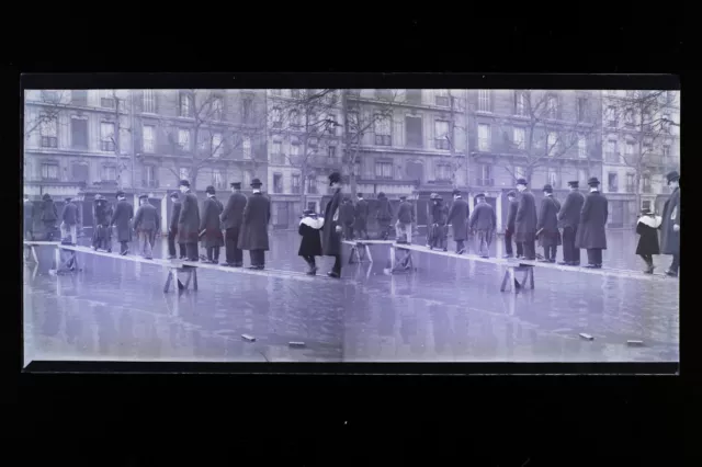 Paris Inondations 1910 France Photo Stereo L4n16 Vintage Plaque de verre NEGATIF