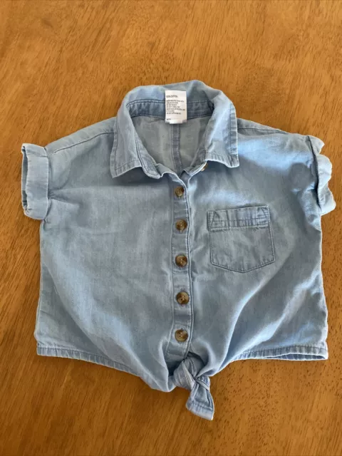 Baby Girls Size 1 Anko Denim Like Tie Front Top