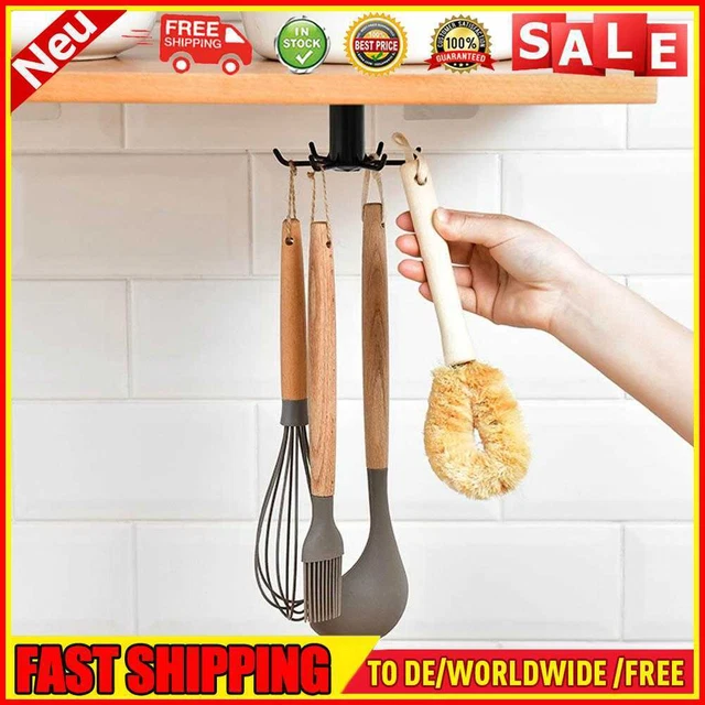 360 gancho giratorio soporte para utensilios de cocina estante de almacenamiento retráctil (schw