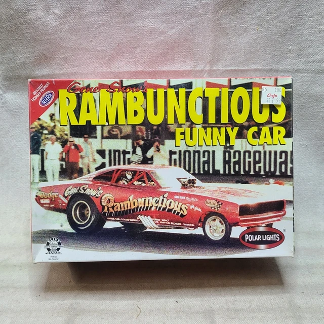 Polar Lights 1:25 Scale Gene Snows Rambunctious Dodge Funny Car Model Kit SEALED Polar Lights 1:25 Scale Gene Snows Rambunctious Dodge Funny Car Model Kit SEALED