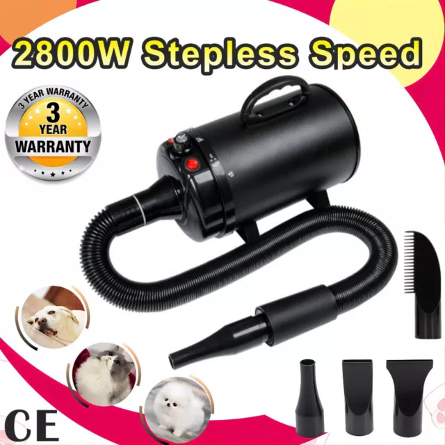 2800W Professional Pet Hair Dryer Dog Cat Grooming Blower Blaster Brand New