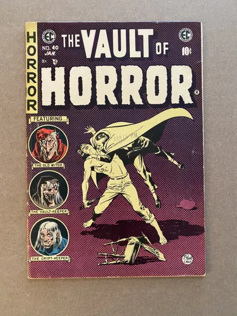 VAULT OF HORROR #40  LAST ISSUE 1954 Pre Code EC Comics MID GRADE PINK COVER!