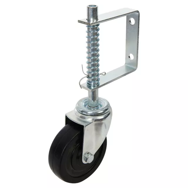 Spring Loaded Gate Jockey Wheel Swivel Castor 100mm (4") Diameter for up to 57kg