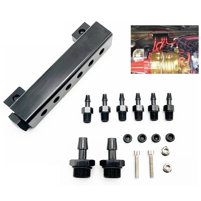 Kit De Collecteur De Vide 6 Ports Kit De Collecteur D'admission De Bloc De Vide 1 Connecteur NPT De 8 Pouces 1 Sortie D'entrée NPT De 2 Pouces Universel Pour