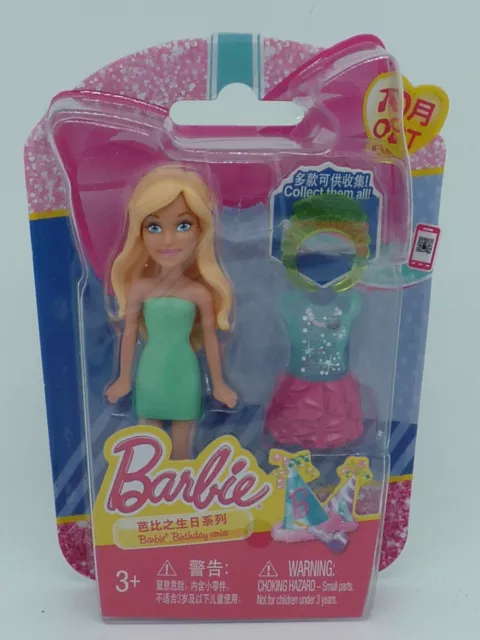 Mattel - Mini Poupée Barbie blister 10 cm VERTE N° 2