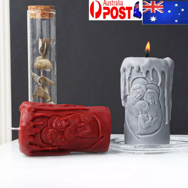 Silicone Candle Mold Making Handmade Jesus Soy Wax Soap Epoxy Resin Mould