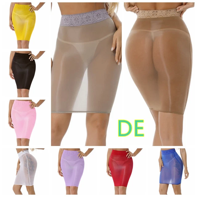 Produktbild von Alvivi Damen Transparent Minirock Bleistiftrock Stretch Rock Kurz