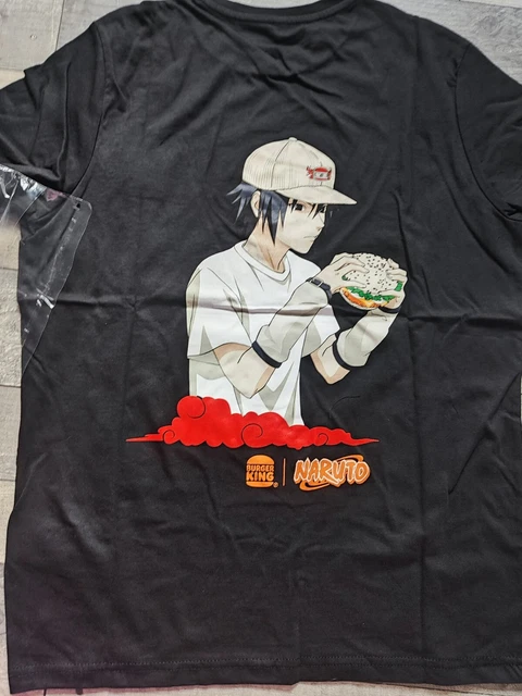 T-shirt Collector Sasuke Naruto X Burger King – Taille M, Noir, édition Limitée, Neuf Avec étiquette