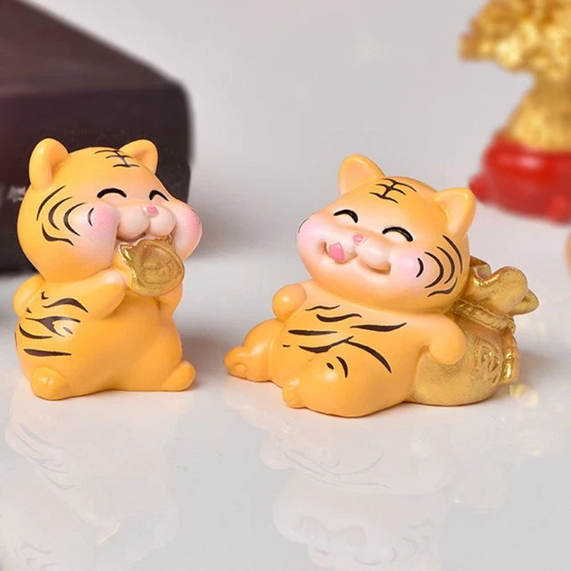 Statues Tigre miniature Ornement de jardin Figurine Micro Aménagement Paysager