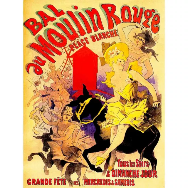 VINTAGE ADVERT MOULIN ROUGE DANCERS NEW FINE ART PRINT POSTER PICTURE 30x40 CMS