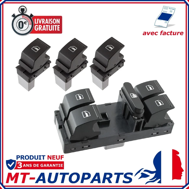 Panneau Commande Leve-Vitre + 3 Bouton Pour Vw Passat Cc B6 B7 Polo 6R Tiguan