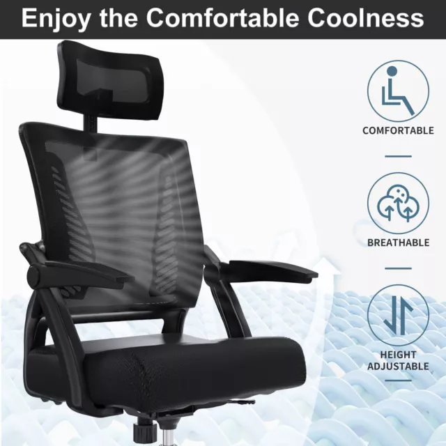 Mesh Home Office Chair Black Swivel Task Computer Desk Chair w/headrest Black