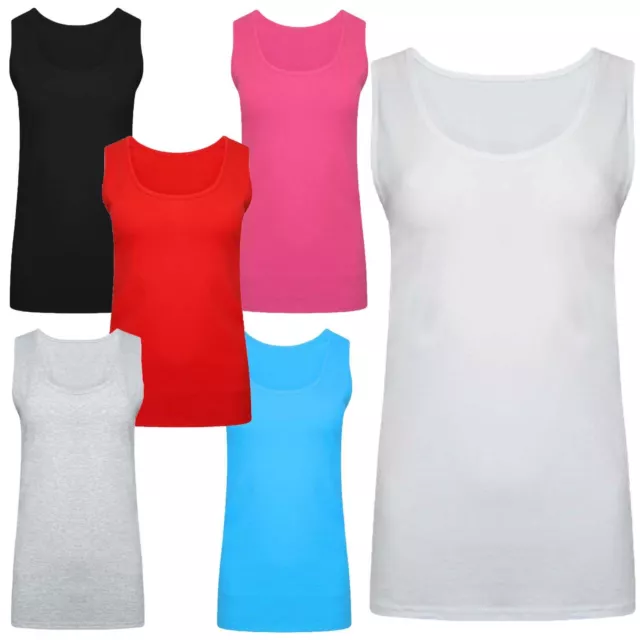 Women T-shirt Summer Sleeveless Vest Ladies Plain Active Wear Casual Tops