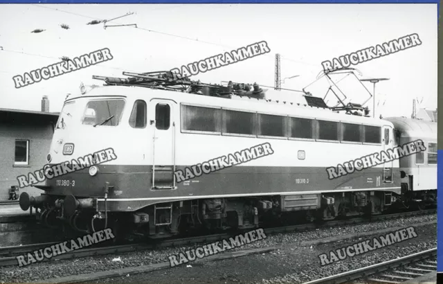 altes Baryt-Foto DB 110 380-3 Bielefeld Hbf 1992 - 9x14 B06240