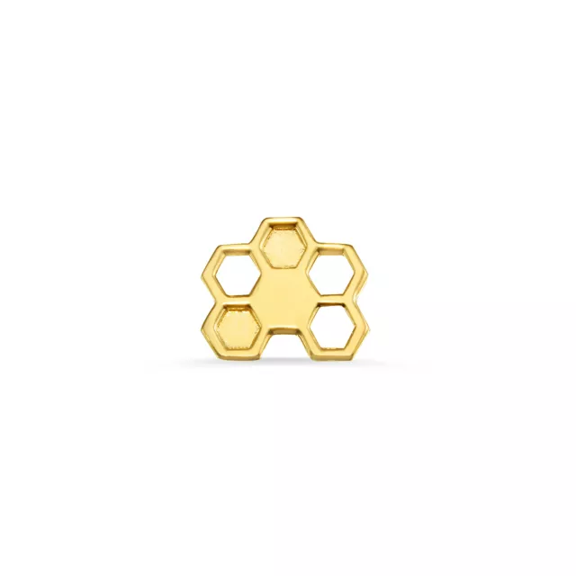 Bijoux corps en nid d'abeille en or massif 14 carats extrémité sans fil / clou 25 g 2