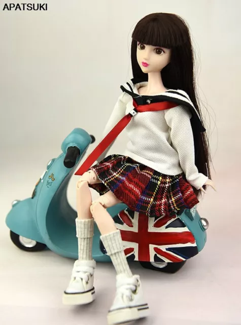 Fashion Doll Clothes For 11.5" 1/6 Doll Outfits Students Shirt & Pleated Skirt
