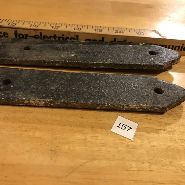 Antique Barn Strap Hinges Hand Hammered Wrought Iron  Approx. 22” - 23” Lot Of 2 7