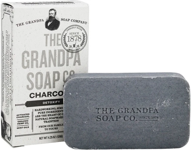 Jabón barra de carbón de Grandpas, 4,25 oz 1 barra