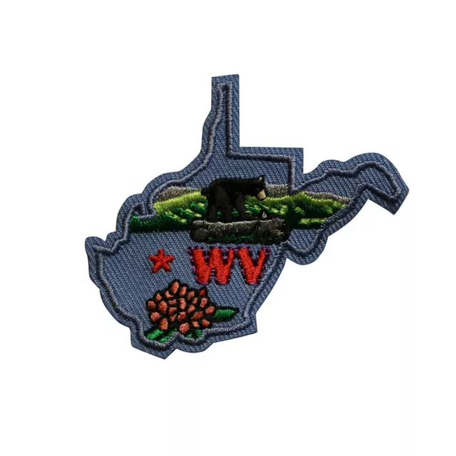 West Virginia Embroidered Iron On Patch - 2 INCH US State Travel Souvenir 108-W