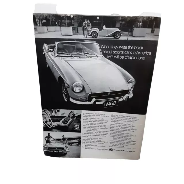1972 MG MGB CAR Original Print Ad Vintage