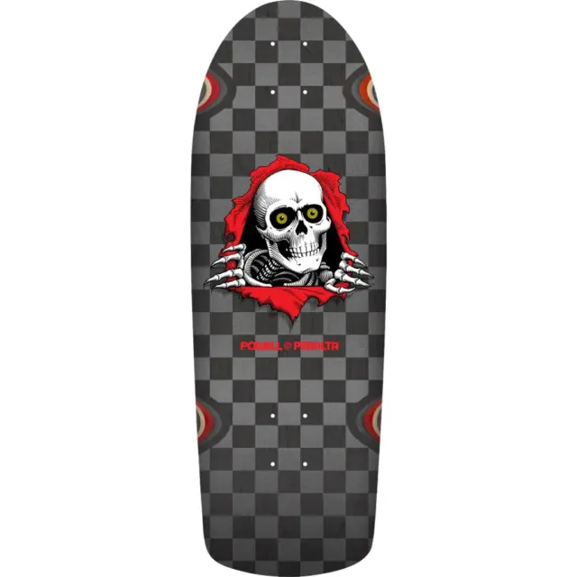 Powell Peralta Ripper OG Checker Silver/Black Stain 10.0 x 30.0" Skateboard Deck