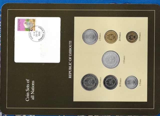 Coin Sets of All Nations Djibouti w/card 1977-1991 UNC 50 Francs 1989  26.10.92