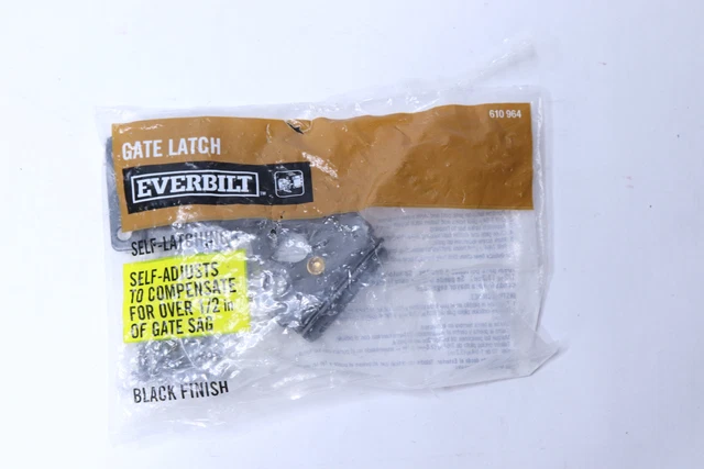 Everbilt Self Latching Gate Latch Black Finish 610964