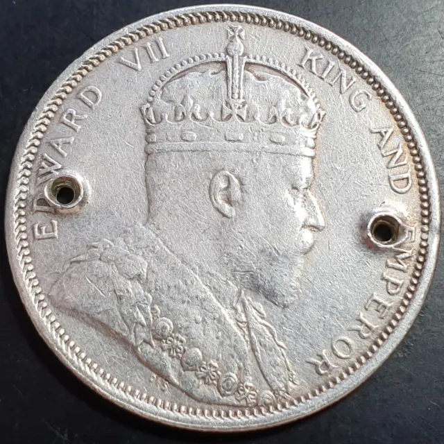 Straits Settlements 1 One Dollar King Edward VII 1904 Silver VF Sharp Detail