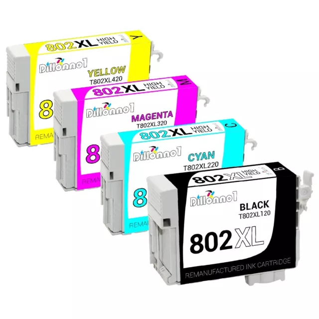 802 XL T802XL Reman Cartridges for Epson Ink fits WorkForce Pro WF-4720 WF-4730