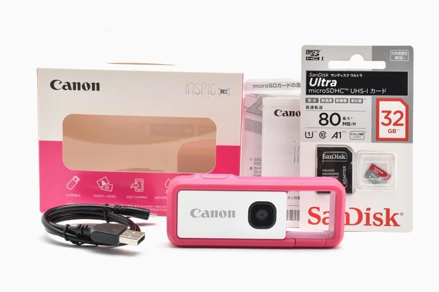 BOX] CANON INSPIC REC FV-100 Pink Asobi Digital Camera w
