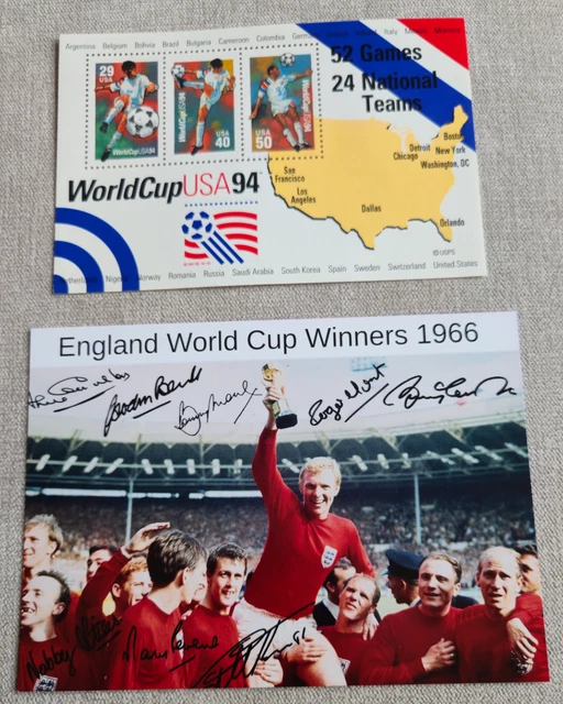 WORLD CUP 1966 Royal Mail Old First Day Cover Stamps Autographs
