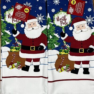 Juego de 2 toallas de cocina para casa de Navidad 15""x25"" bienvenida al Polo Norte