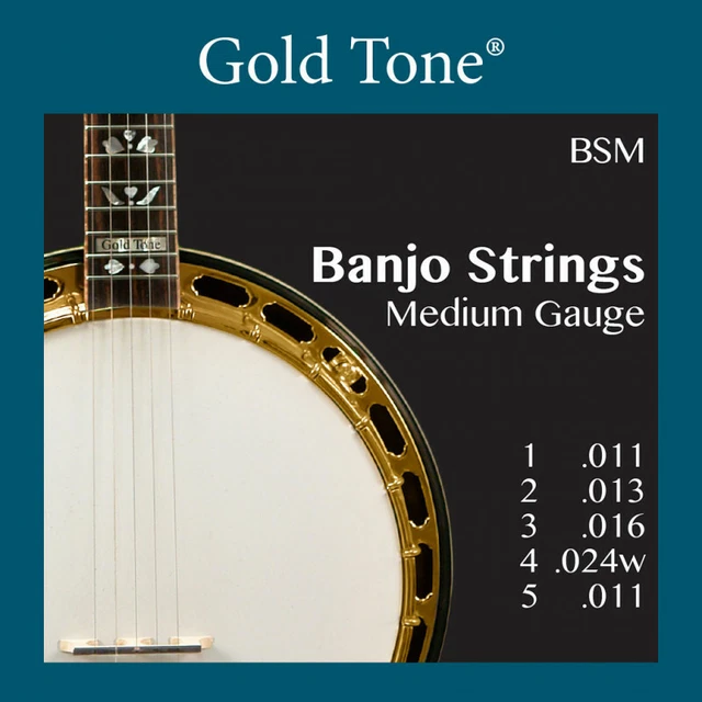 Cordes Pour Banjo GHS PF185 - Acier Inoxydable - Jeu 5 Cordes - Almost Medium - Longueur 42"