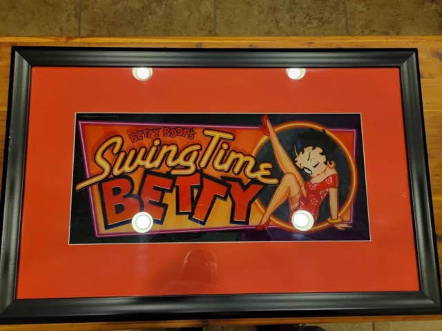 Bally Casino BETTY BOOP "SWING TIME BETTY" Slot Cut Glass Decor - Custom Framed