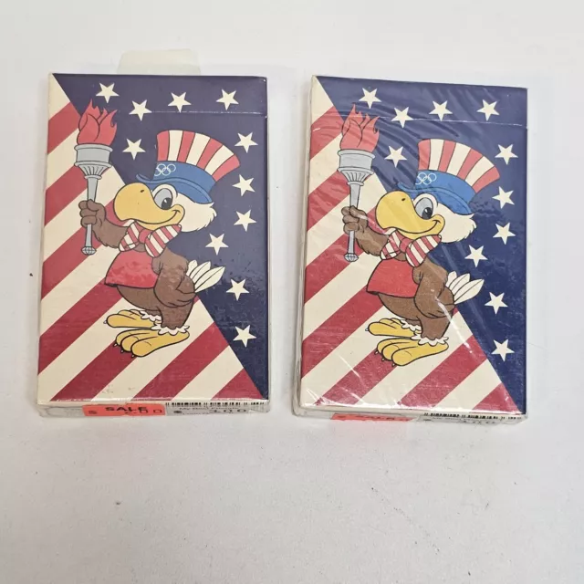 2 Packs SAM The OLYMPIC EAGLE 1984 LA OLYMPICS Playing CARDS Factory Sealed