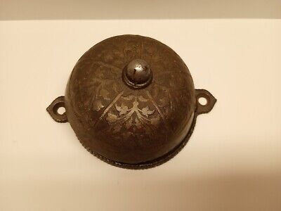 Antique Cast Iron Mechanical Door Bell 1879 Victorian Cast Iron Tested & Works