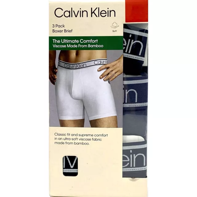 Calvin Klein Men's Boxer Brief Ultimate Comfort Bamboo 3Pk XL 2 Black 1 Gray