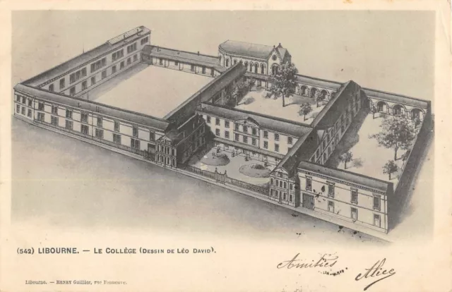 Cpa 33 Libourne Le College Drawing By Leo David