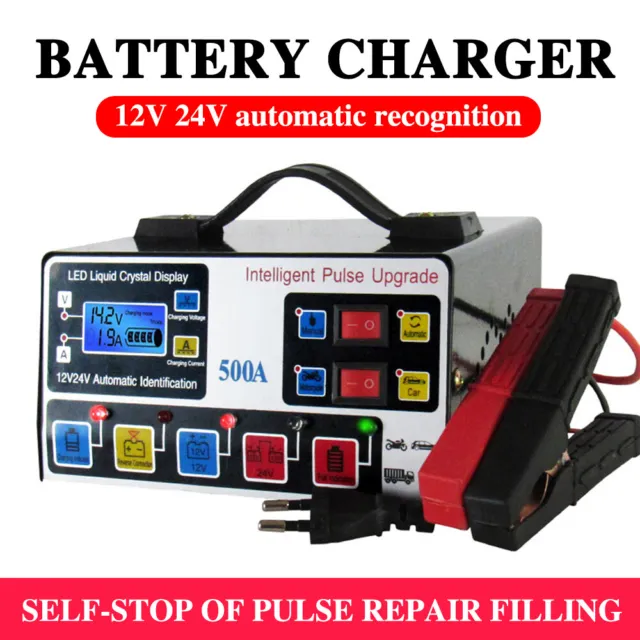 240W 12V/24V Heavy Duty Smart Car Battery Charger Automatic Pulse Repair Trickle