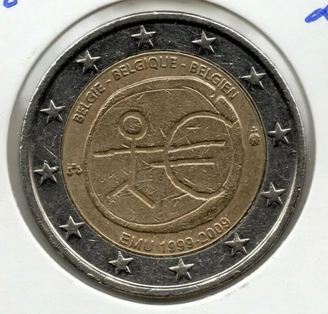 Moneda de BELGICA 2€ 2009 Km=282 (UEM Conmemorativa)  circulada Ref,M1251
