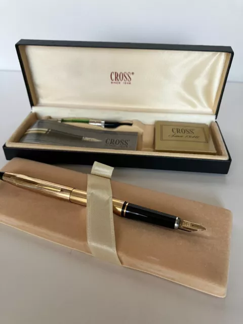 Cross Fountain pen 1/20 10kt rolled gold with 14ct nib 585 boxed