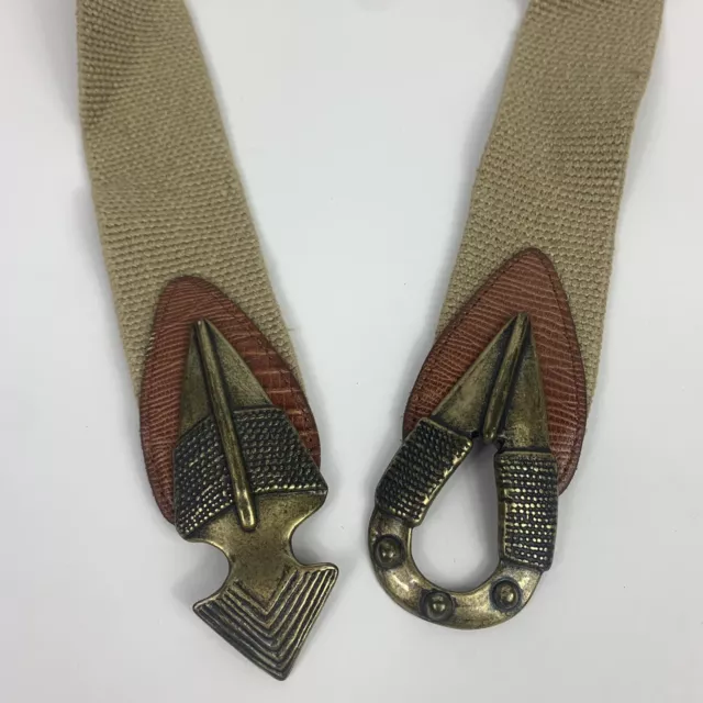 Vintage Omega Stretch Belt Arrowhead Spearhead Buckle South Western Cowgirl Boho
