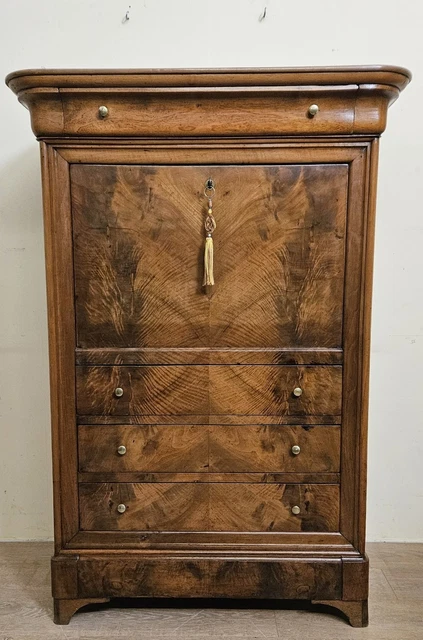 Secrétaire d'époque Louis Philippe En Noyer XIX
