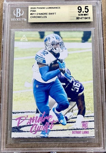 2020 Panini Chronicles Luminance #211 D'Andre Swift PINK BGS 9.5 GEM MINT RC