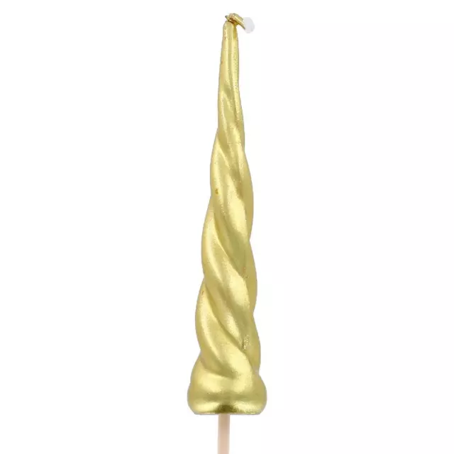 Birthday Cake Candles UNICORN HORN GOLD 100mm Party Celebration Topper