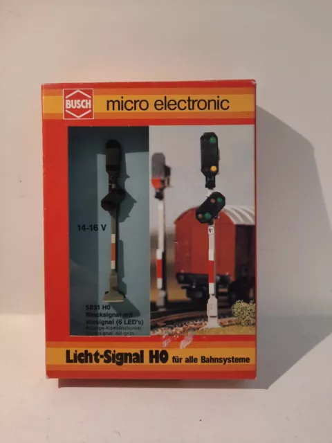 Busch 5831 , Licht-Signal mit Vorsignal , NEU in OVP , Spur H0