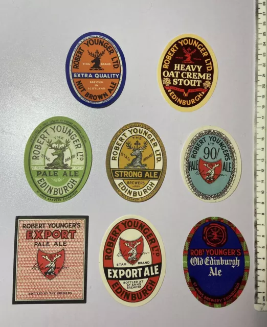 8 Old Robert Younger, St Annes Brewery Edinburgh Scotland Beer Labels Lot 4