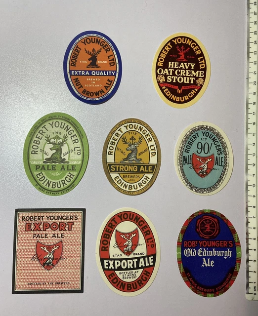 8 Old Robert Younger, St Annes Brewery Edinburgh Scotland Beer Labels Lot 4