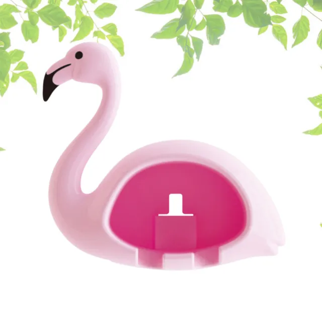 Hermoso cepillo de dientes Flamingos soporte de pared colgante troquelado gratis