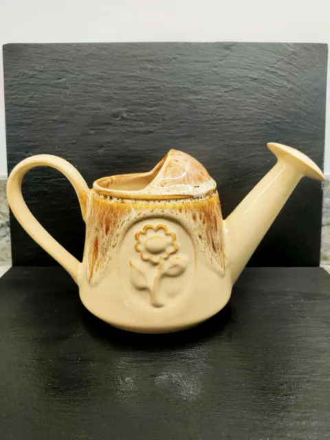 Fosters Pottery. Cornwall. Blonde Honeycomb. Glazed Watering Can. 1960/79